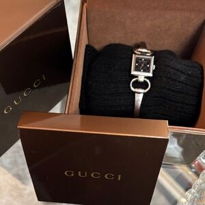 Gucci Tournabuoni Silver Tone Watch with Original Box